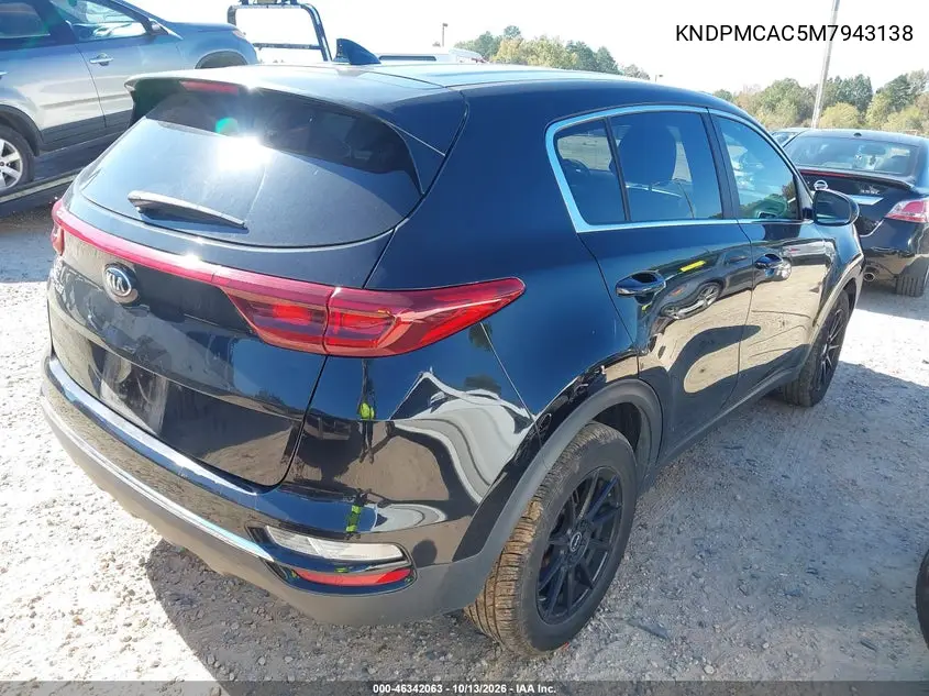 2021 KIA SPORTAGE VIN KNDPMCAC5M7943138 — фото 4