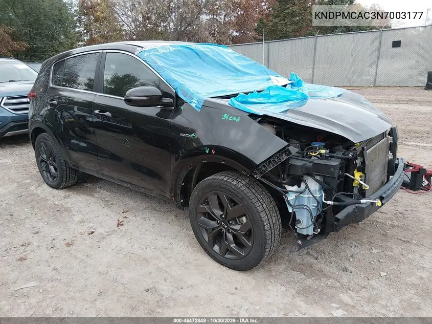 KIA SPORTAGE 2022, VIN KNDPMCAC3N7003177