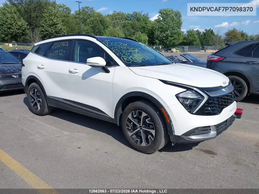 KIA SPORTAGE 2023, VIN KNDPVCAF7P7098370