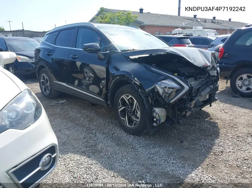KIA SPORTAGE 2023, VIN KNDPU3AF4P7192242