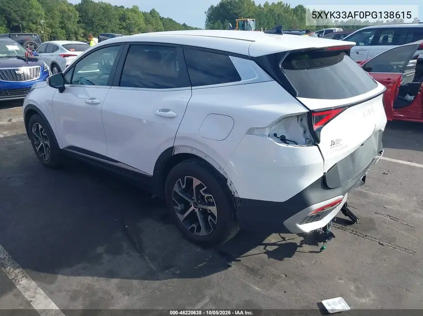 2023 KIA SPORTAGE VIN 5XYK33AF0PG138615 — фото 3