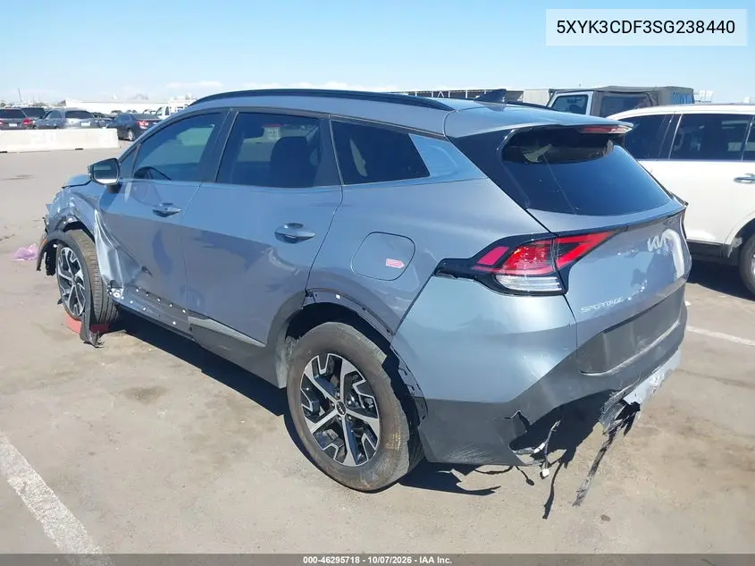 2025 KIA SPORTAGE VIN 5XYK3CDF3SG238440 — фото 3
