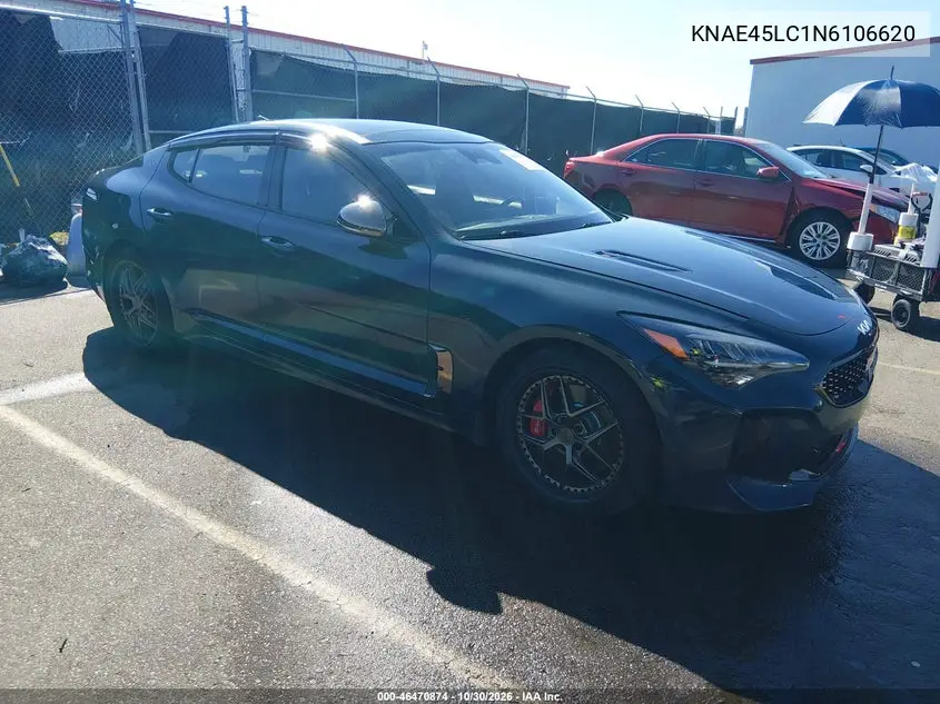 KIA STINGER 2022, VIN KNAE45LC1N6106620
