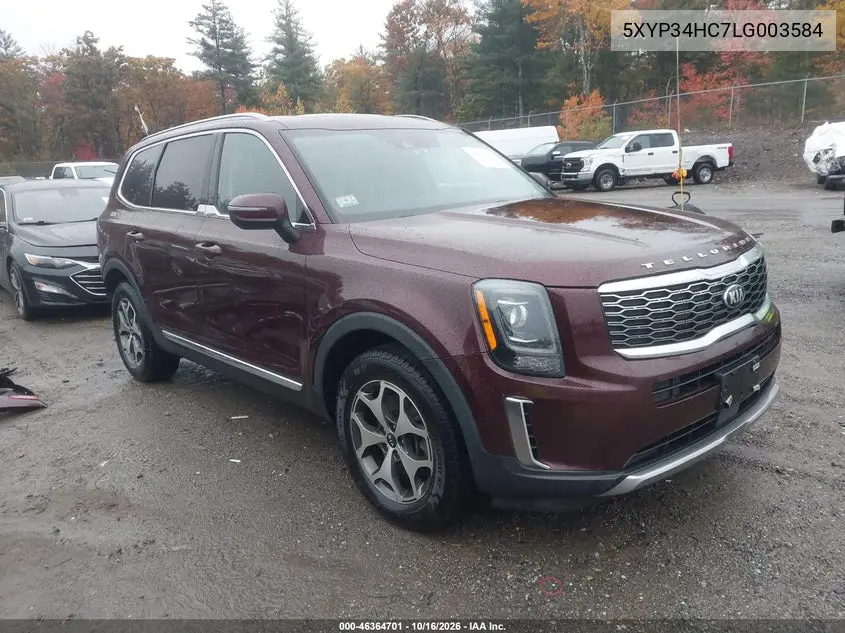 KIA TELLURIDE 2020, VIN 5XYP34HC7LG003584
