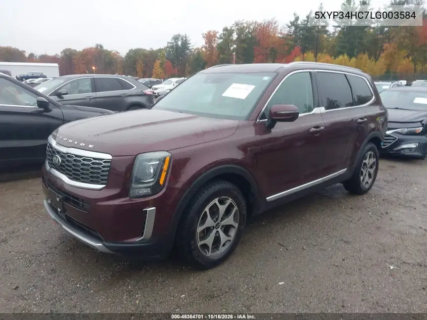 2020 KIA TELLURIDE VIN 5XYP34HC7LG003584 — фото 2