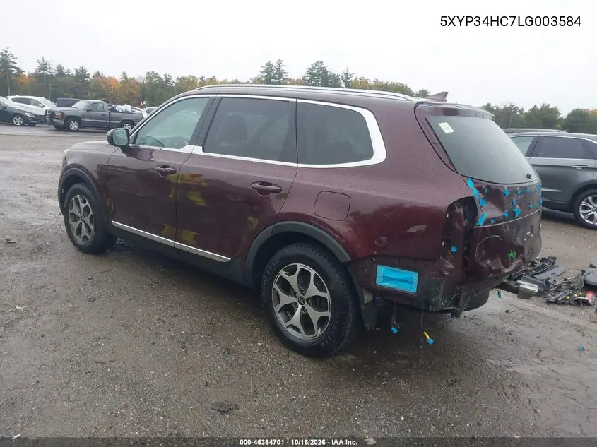 2020 KIA TELLURIDE VIN 5XYP34HC7LG003584 — фото 3