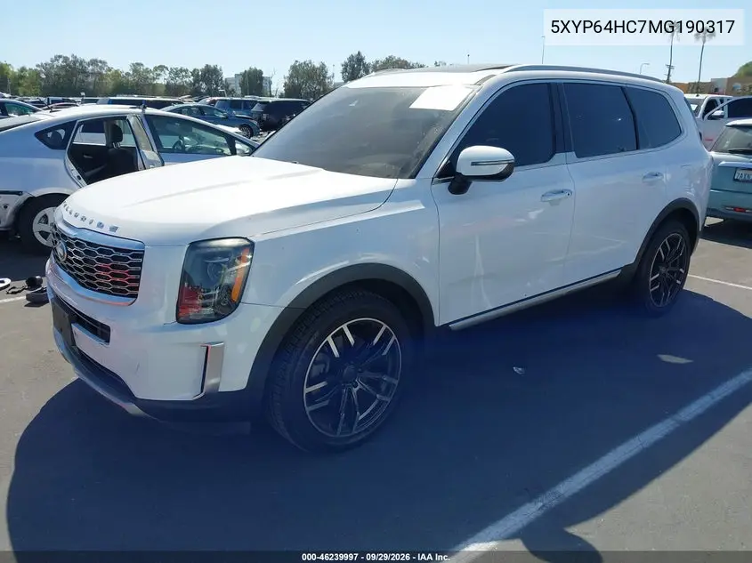 2021 KIA TELLURIDE VIN 5XYP64HC7MG190317 — фото 2