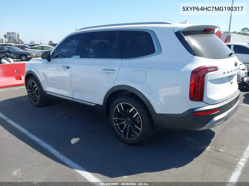 2021 KIA TELLURIDE VIN 5XYP64HC7MG190317 — фото 3