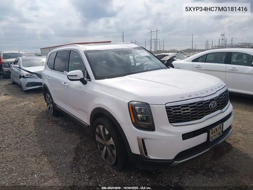 KIA TELLURIDE 2021, VIN 5XYP34HC7MG181416