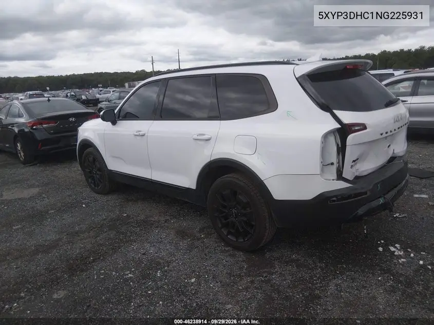 2022 KIA TELLURIDE VIN 5XYP3DHC1NG225931 — фото 3