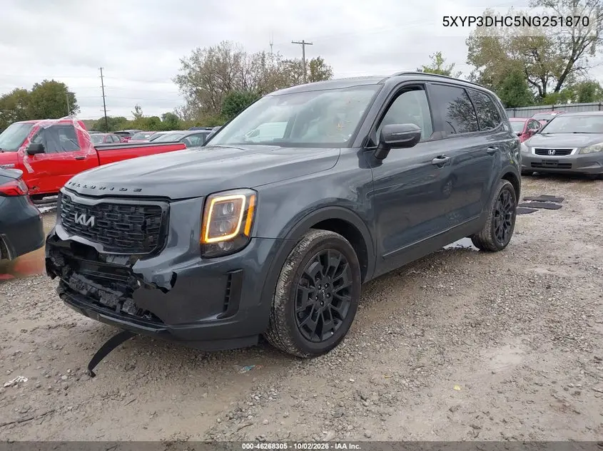 2022 KIA TELLURIDE VIN 5XYP3DHC5NG251870 — фото 2
