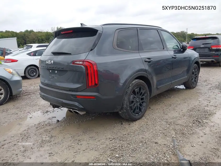2022 KIA TELLURIDE VIN 5XYP3DHC5NG251870 — фото 4