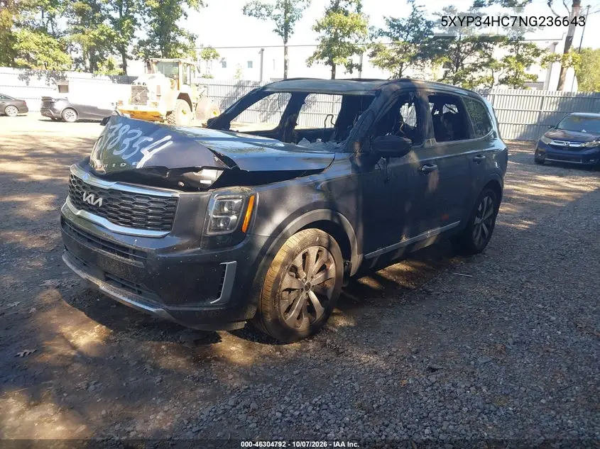 2022 KIA TELLURIDE VIN 5XYP34HC7NG236643 — фото 2