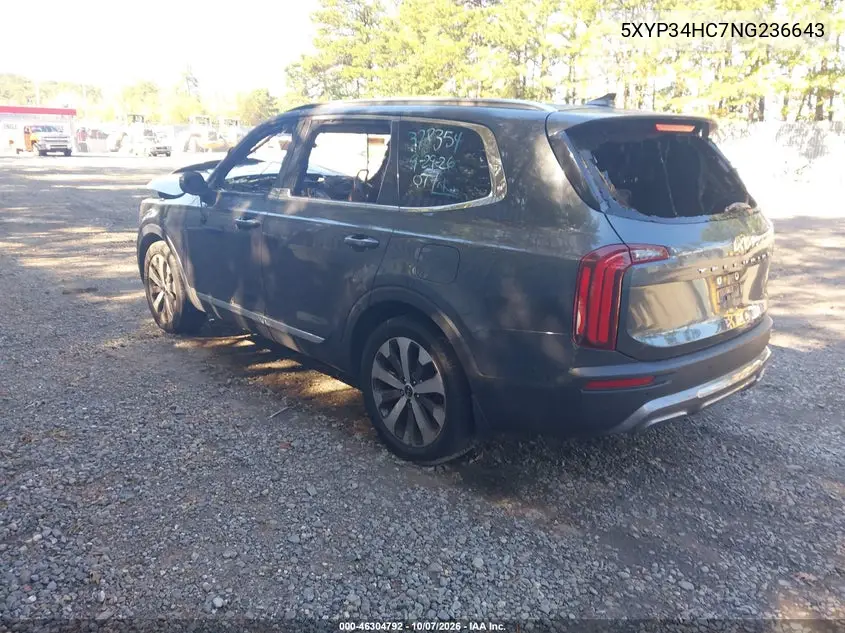 2022 KIA TELLURIDE VIN 5XYP34HC7NG236643 — фото 3