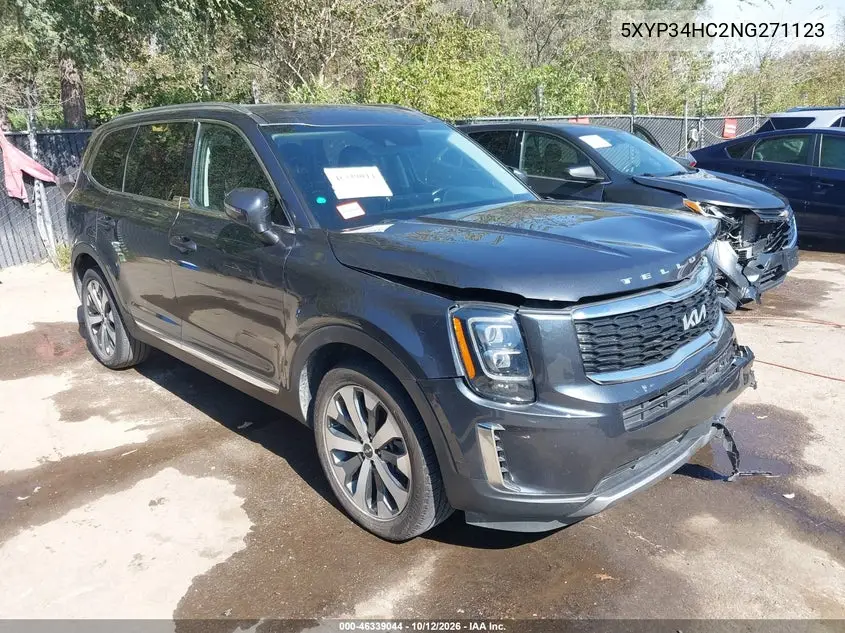 KIA TELLURIDE 2022, VIN 5XYP34HC2NG271123