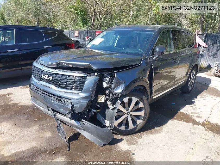 2022 KIA TELLURIDE VIN 5XYP34HC2NG271123 — фото 2