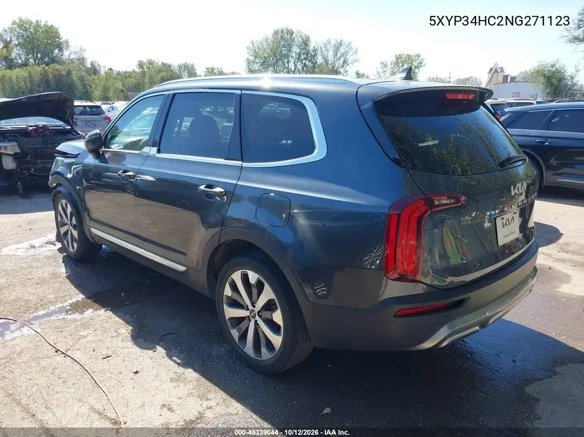 2022 KIA TELLURIDE VIN 5XYP34HC2NG271123 — фото 3