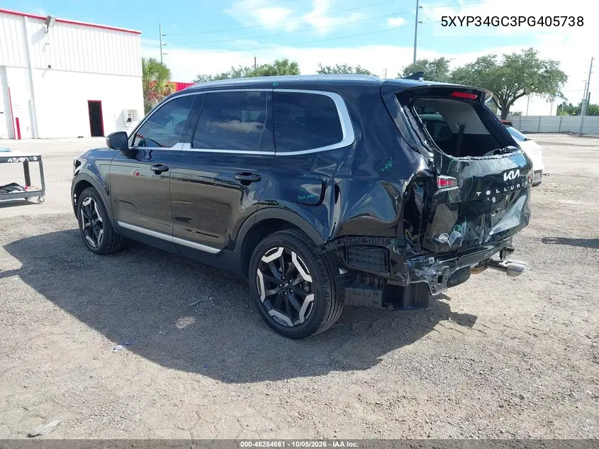 2023 KIA TELLURIDE VIN 5XYP34GC3PG405738 — фото 3
