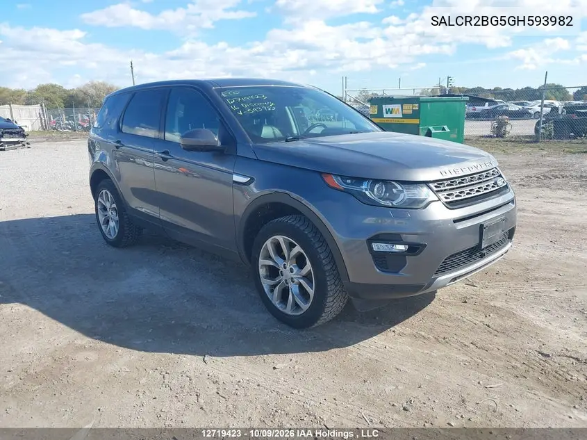 LAND ROVER DISCOVERY SPORT 2016, VIN SALCR2BG5GH593982