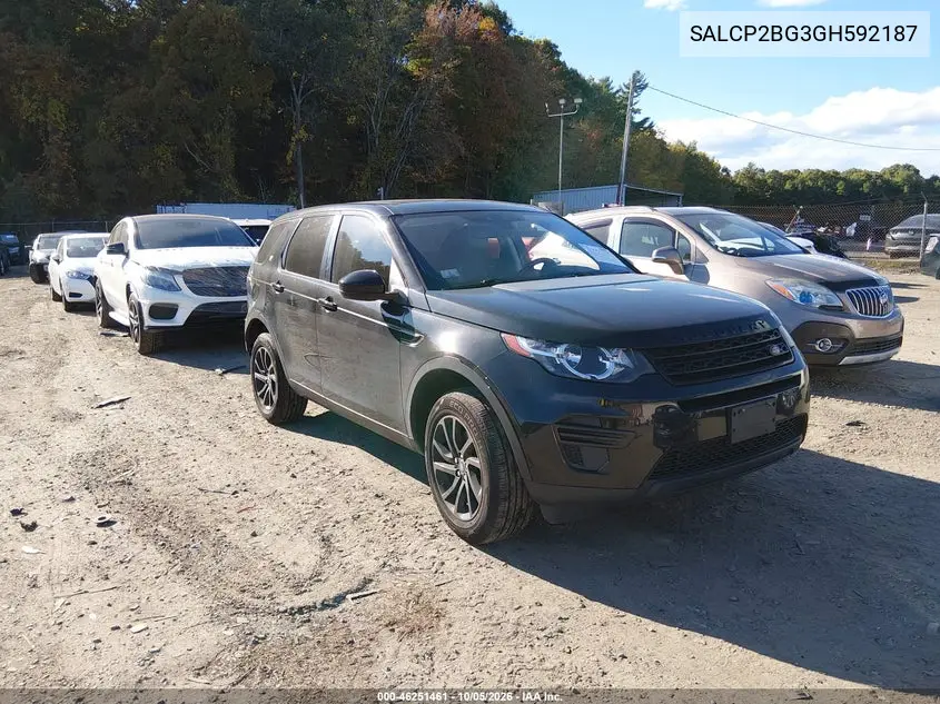 LAND ROVER DISCOVERY SPORT 2016, VIN SALCP2BG3GH592187