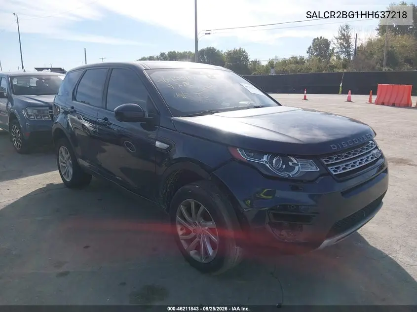 LAND ROVER DISCOVERY SPORT 2017, VIN SALCR2BG1HH637218
