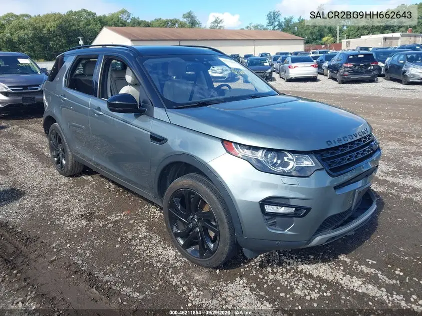 LAND ROVER DISCOVERY SPORT 2017, VIN SALCR2BG9HH662643