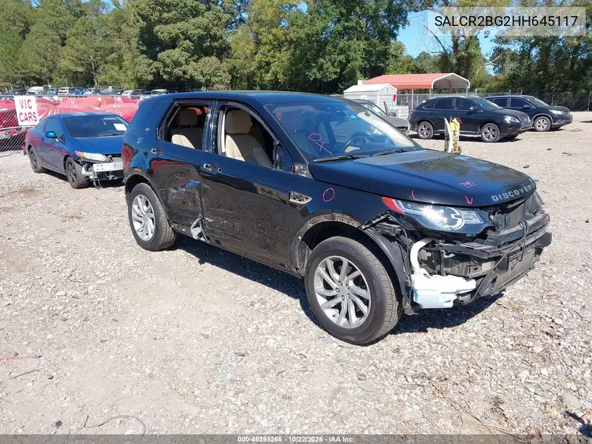 LAND ROVER DISCOVERY SPORT 2017, VIN SALCR2BG2HH645117