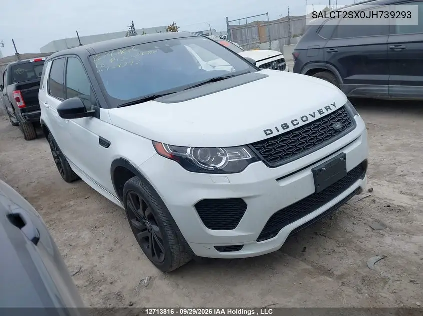 LAND ROVER DISCOVERY SPORT 2018, VIN SALCT2SX0JH739293