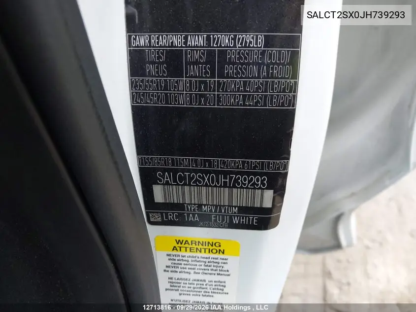 2018 LAND ROVER DISCOVERY SPORT VIN SALCT2SX0JH739293 — фото 9