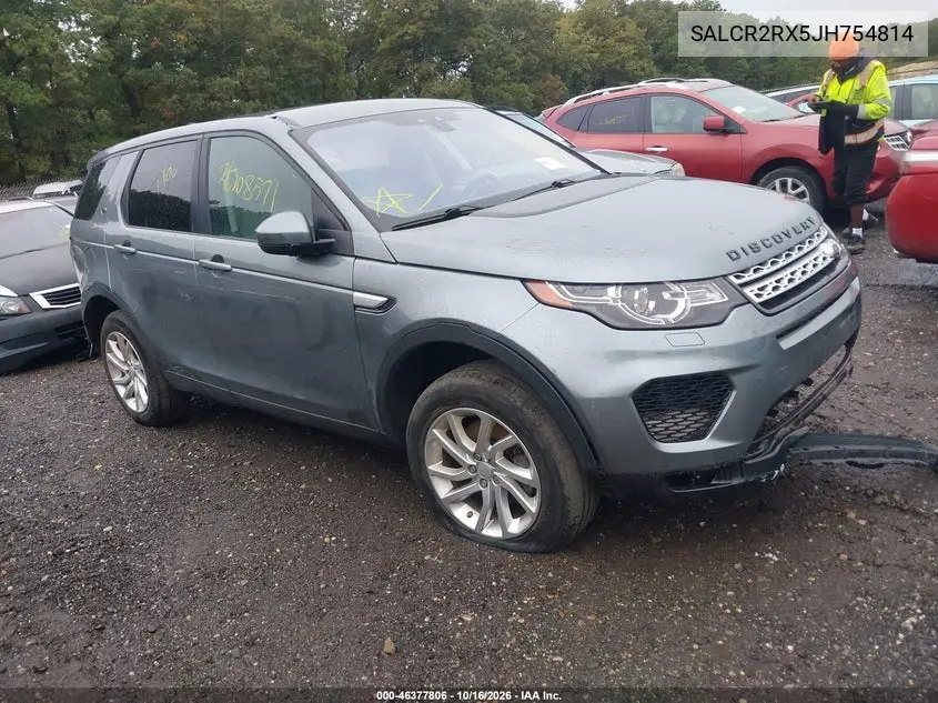LAND ROVER DISCOVERY SPORT 2018, VIN SALCR2RX5JH754814