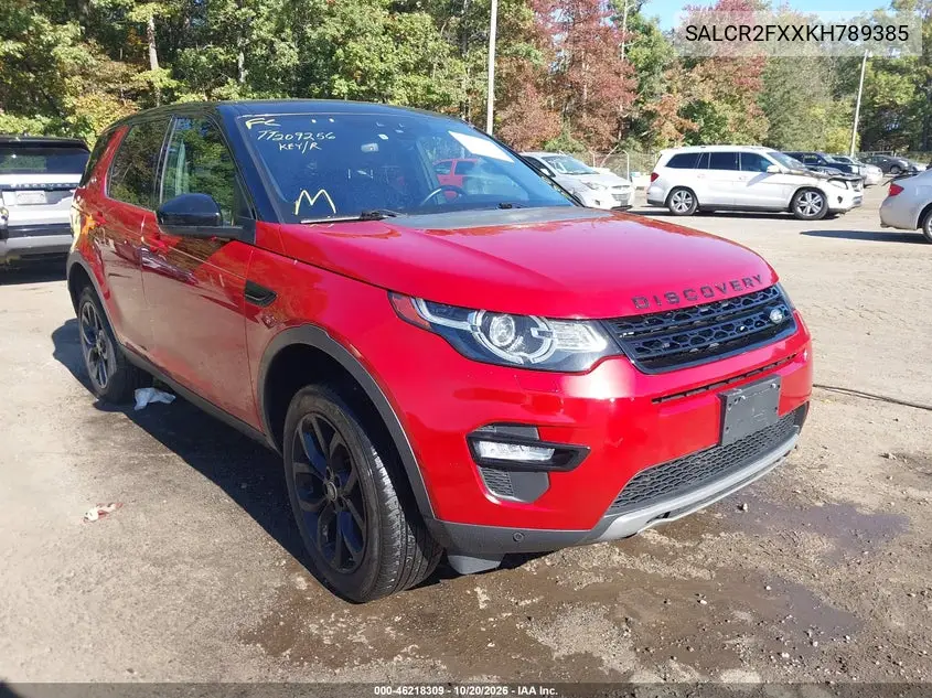 LAND ROVER DISCOVERY SPORT 2019, VIN SALCR2FXXKH789385