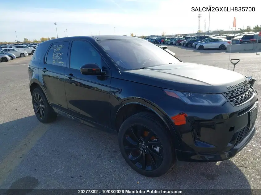 LAND ROVER DISCOVERY SPORT 2020, VIN SALCM2GX6LH835700