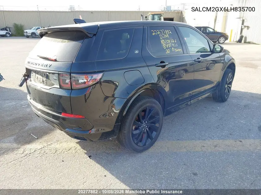 2020 LAND ROVER DISCOVERY SPORT VIN SALCM2GX6LH835700 — фото 4