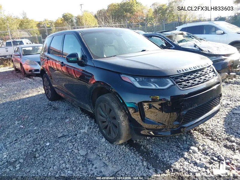 LAND ROVER DISCOVERY SPORT 2020, VIN SALCL2FX3LH833603
