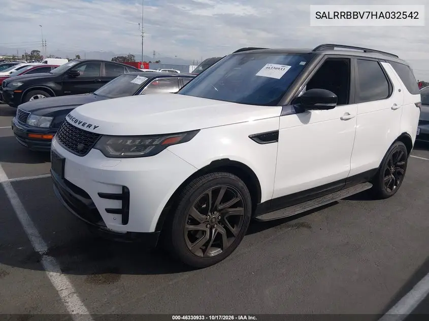 2017 LAND ROVER DISCOVERY VIN SALRRBBV7HA032542 — фото 2