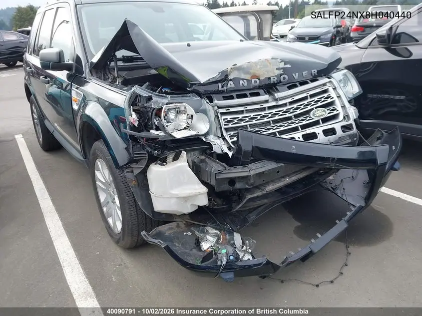 LAND ROVER LR2 2008, VIN SALFP24NX8H040440