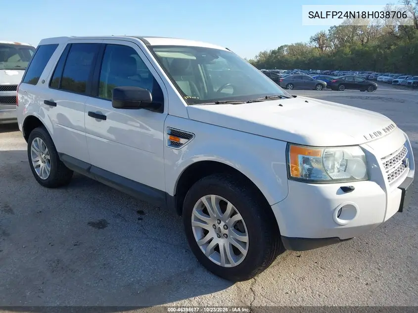 LAND ROVER LR2 2008, VIN SALFP24N18H038706
