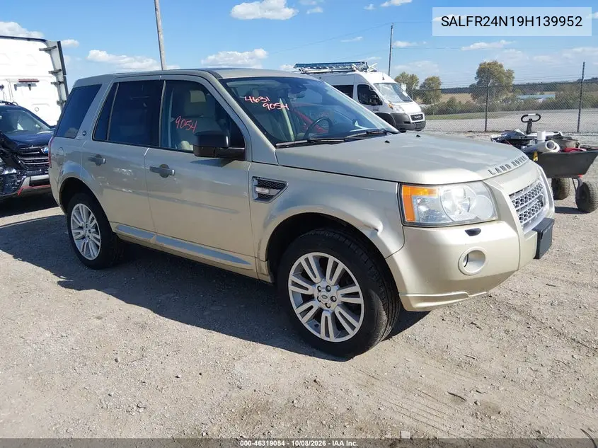 LAND ROVER LR2 2009, VIN SALFR24N19H139952