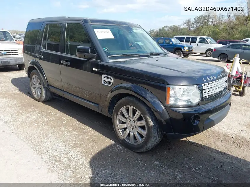 LAND ROVER LR4 2013, VIN SALAG2D46DA671402