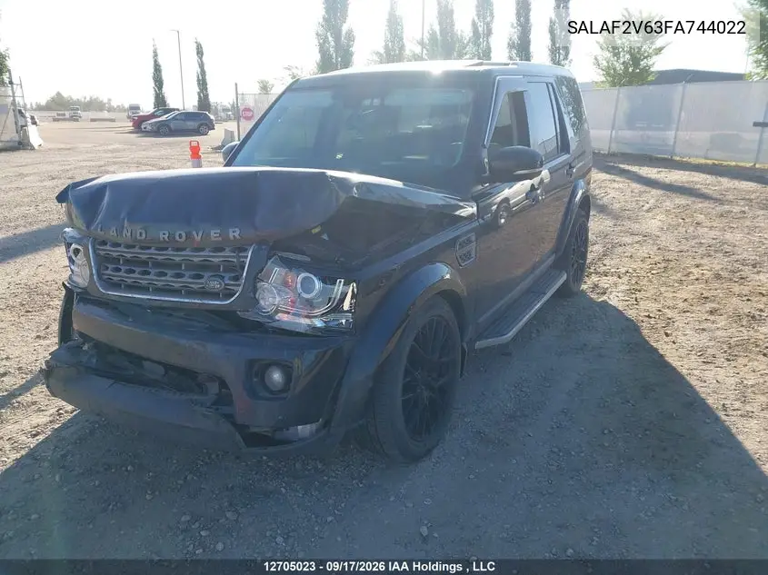 2015 LAND ROVER LR4 VIN SALAF2V63FA744022 — фото 2