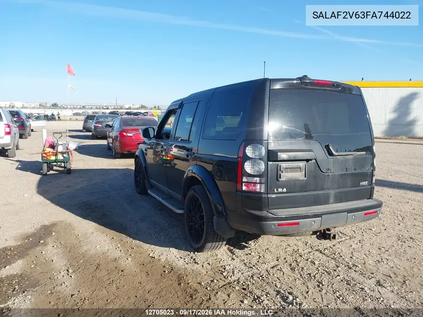 2015 LAND ROVER LR4 VIN SALAF2V63FA744022 — фото 3