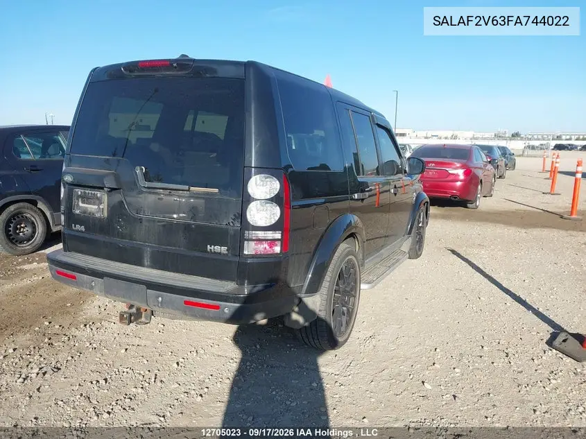 2015 LAND ROVER LR4 VIN SALAF2V63FA744022 — фото 4