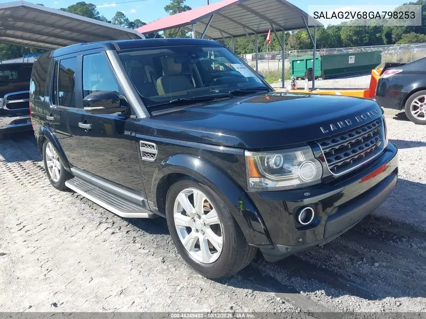 LAND ROVER LR4 2016, VIN SALAG2V68GA798253