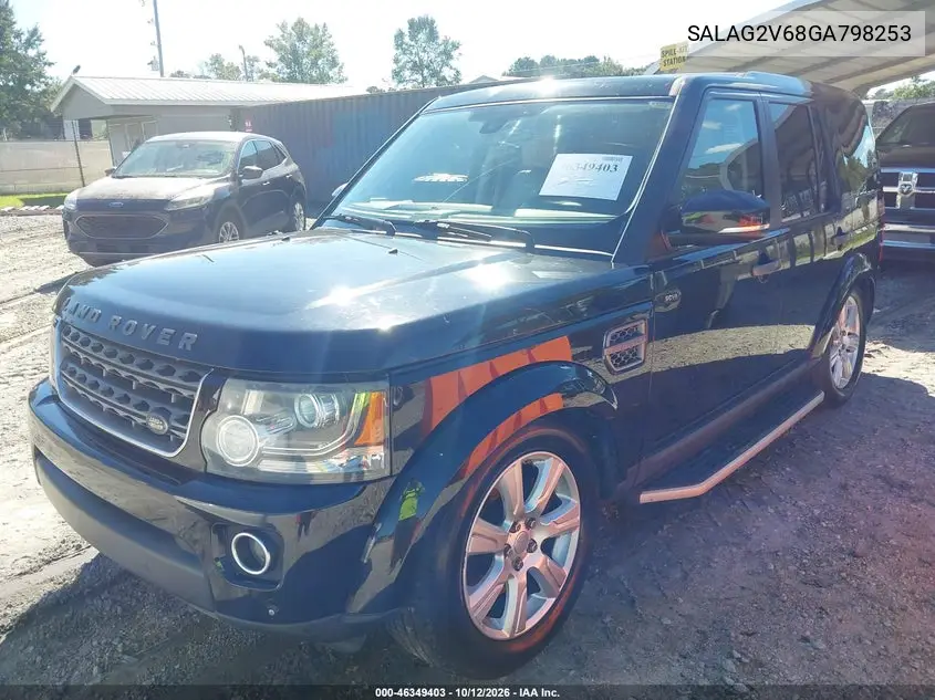 2016 LAND ROVER LR4 VIN SALAG2V68GA798253 — фото 2