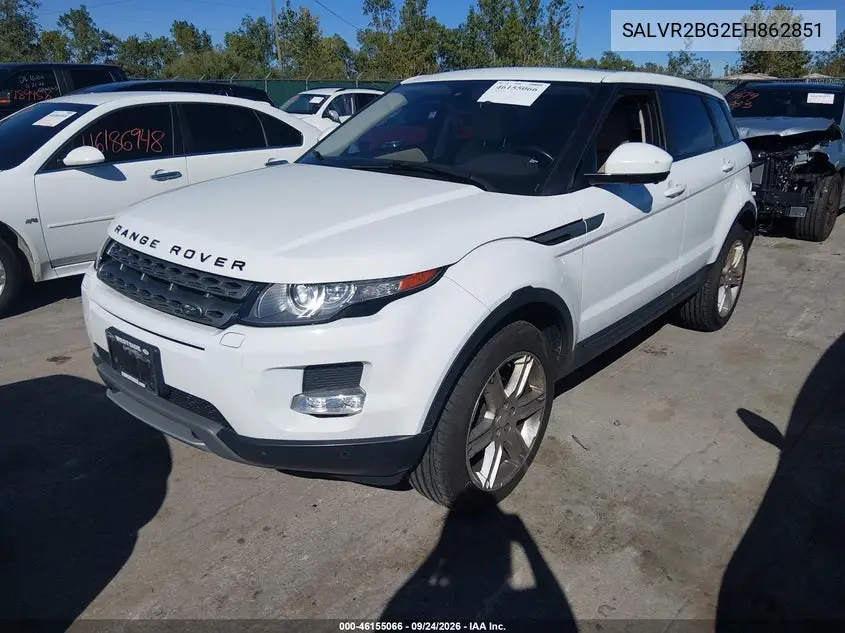 2014 LAND ROVER RANGE ROVER EVOQUE VIN SALVR2BG2EH862851 — фото 2