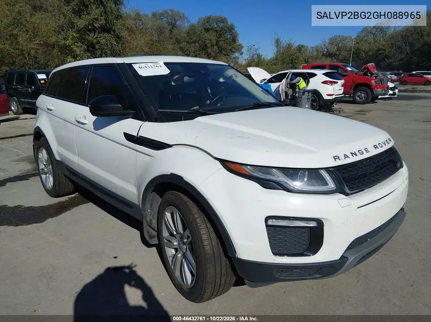 LAND ROVER RANGE ROVER EVOQUE 2016, VIN SALVP2BG2GH088965