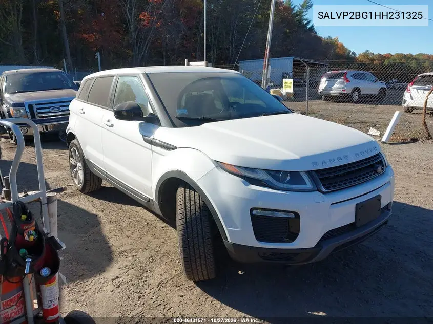 LAND ROVER RANGE ROVER EVOQUE 2017, VIN SALVP2BG1HH231325