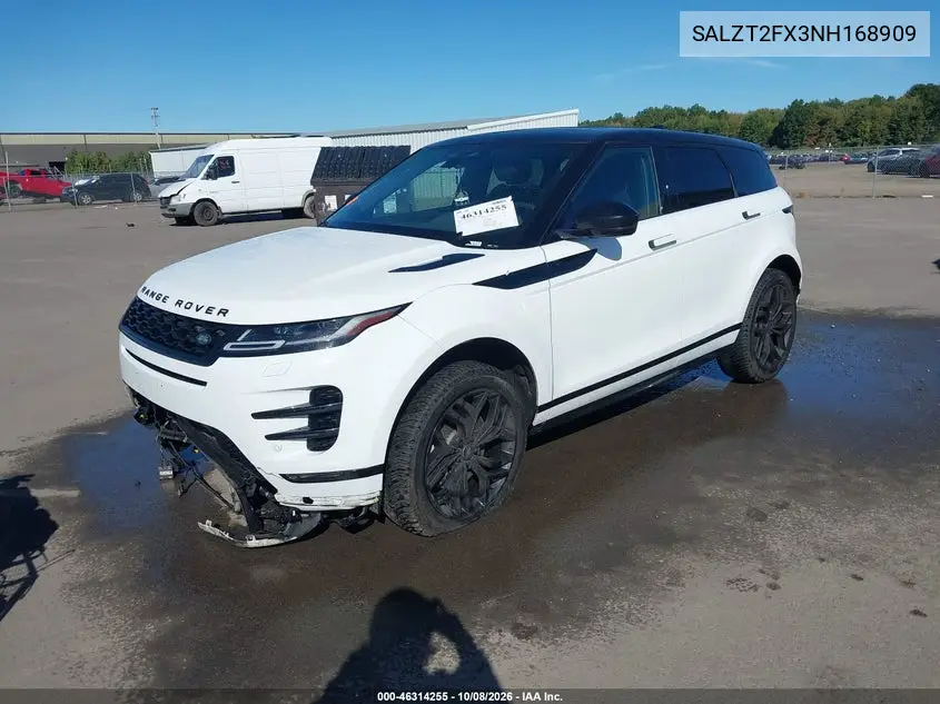 2022 LAND ROVER RANGE ROVER EVOQUE VIN SALZT2FX3NH168909 — фото 2