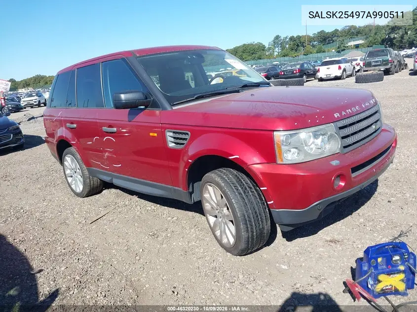 LAND ROVER RANGE ROVER SPORT 2007, VIN SALSK25497A990511