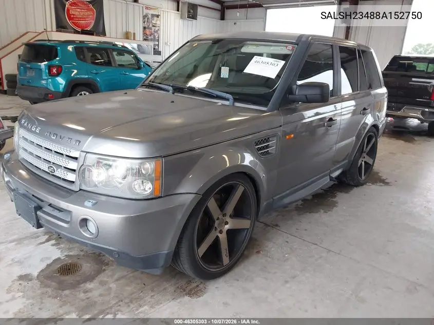 2008 LAND ROVER RANGE ROVER SPORT VIN SALSH23488A152750 — фото 2